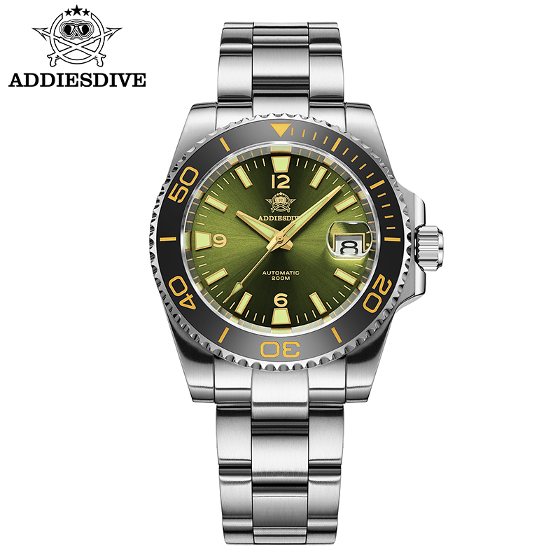 Watch Accessories - ADDIESDIVE ใหม่ดําน้ําของขวัญนาฬิกาผู้ชาย 8215 อัตโนมัติ Sapphire AR