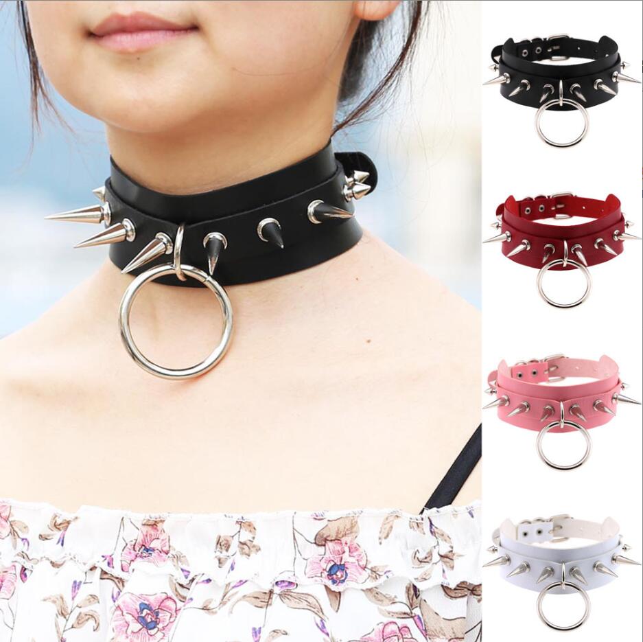 Goth Punk Spike Choker - สร้อยคอแบบโชกเกอร์แบบยาวมีหนามประดับหมุดสำหรับผู้หญิงและผู้ชายเครื่องประดับแบบกอธิคทำจากโลหะ S2984เครื่องประดับสไตล์กอธิค