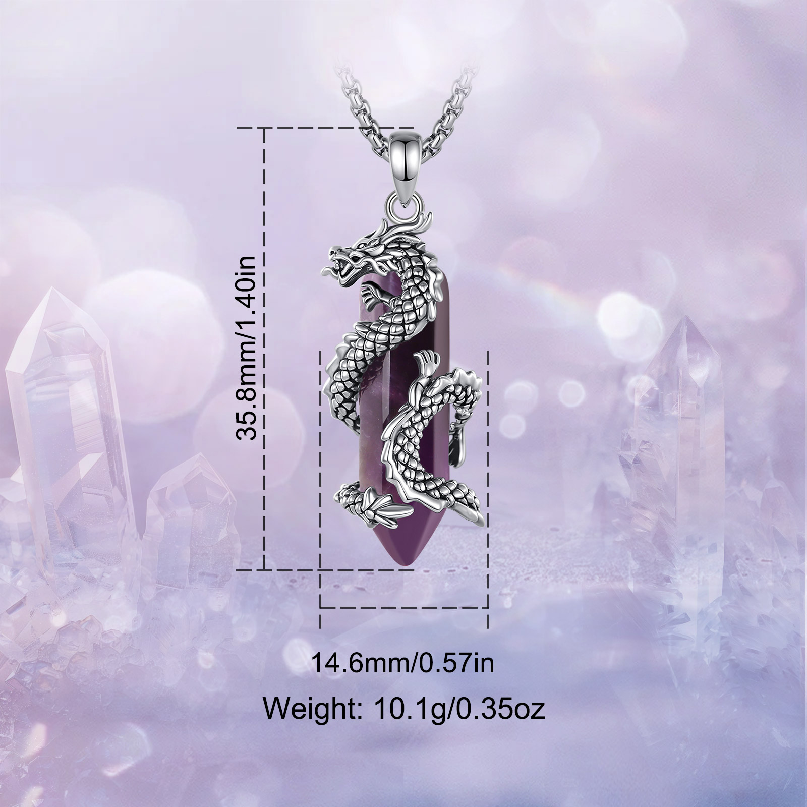 ยูโดรา อเมทิสต์ ดราก้อนสร้อยคอ - Crystal Pendant Necklace Natural Stone บทวิจารณ์และราคา