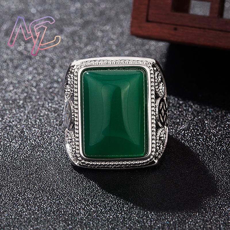 แหวนหยกธรรมชาติสีเขียว เครื่อง - Rings บทวิจารณ์และราคา