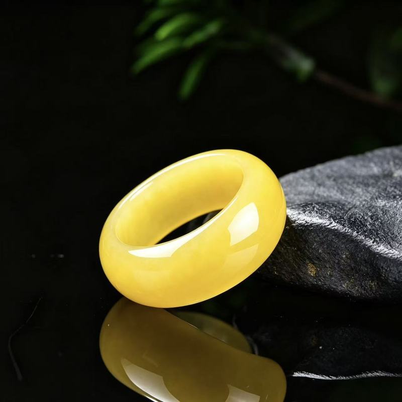 แหวนหยกเจไดต์เกรด A แท้ สีเหลื - Rings บทวิจารณ์และราคา