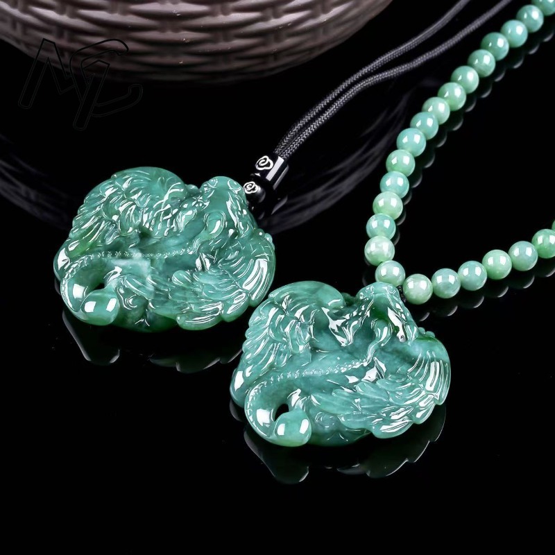 จี้สร้อยคอหยกพม่าแท้สีน้ำเงินม - Necklaces บทวิจารณ์และราคา