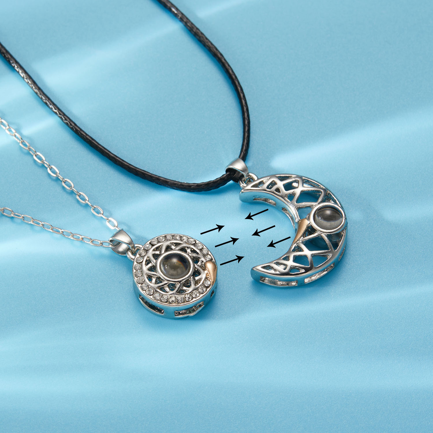โรแมนติกแม่เหล็ก Sun Moon คู่ส - Magnetic Couple Matching Necklaces บทวิจารณ์และราคา