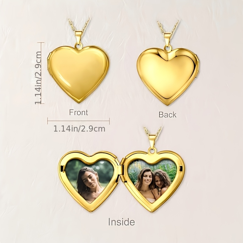 สร้อยคอจี้รูปหัวใจวินเทจพร้อมร - Heart Locket Necklace Photo บทวิจารณ์และราคา