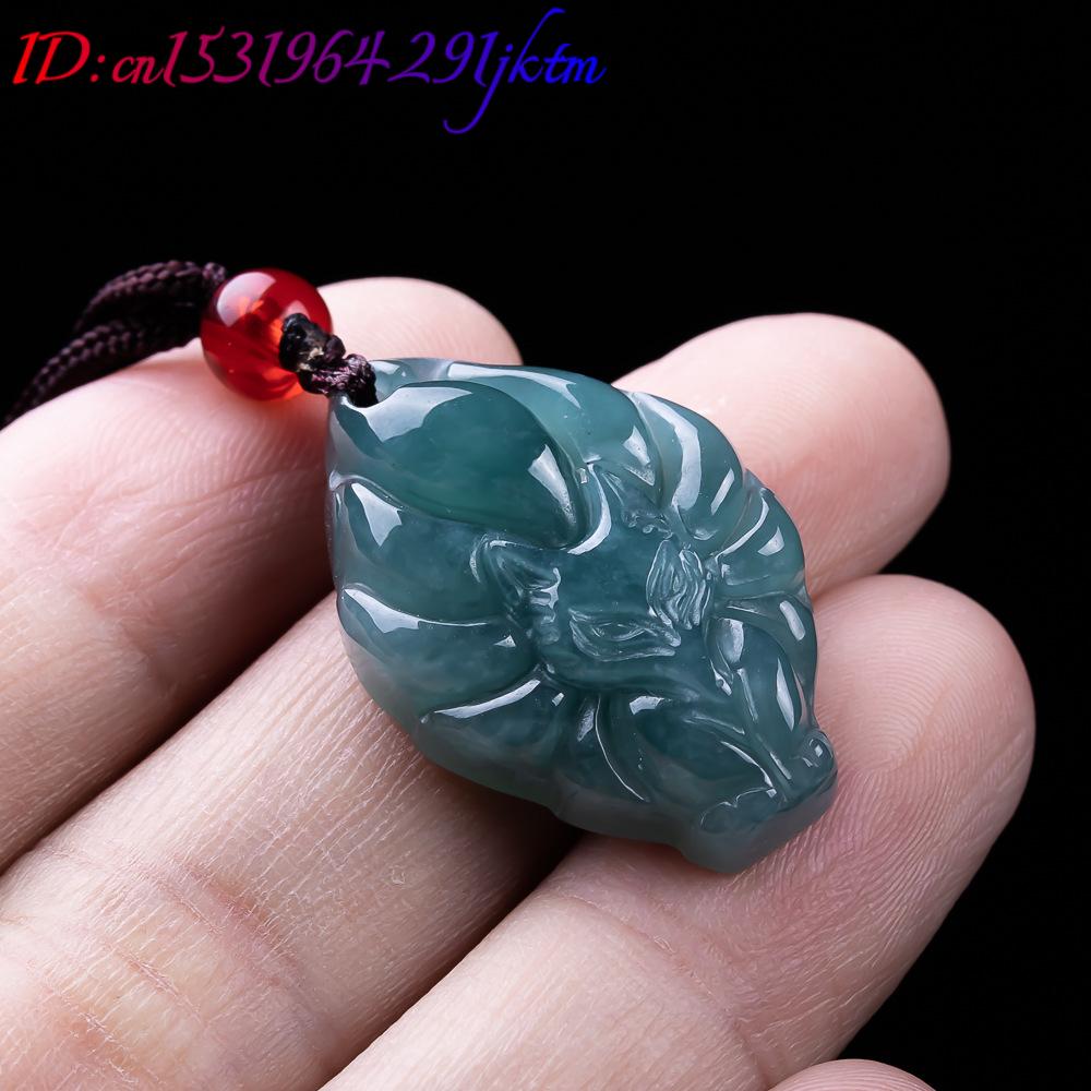 หยกพม่าธรรมชาติจี้รูปสุนัขจิ้ง - Necklaces บทวิจารณ์และราคา