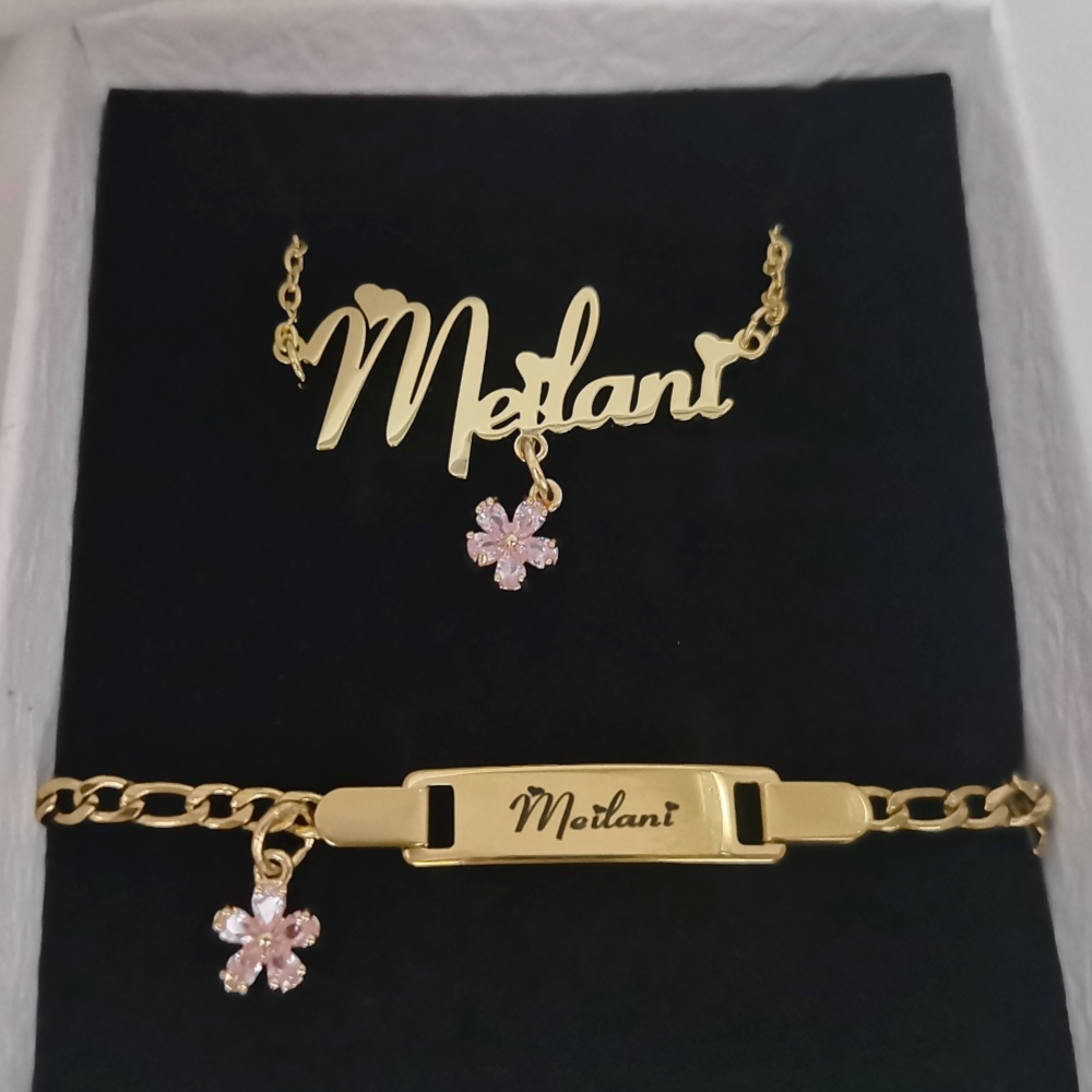 Leechee จี้ดอกไม้เพทายขนาดเล็ก - Custom Name Necklace Stainless Steel บทวิจารณ์และราคา