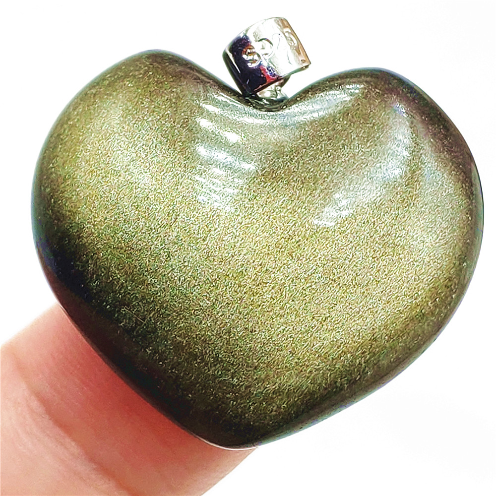 สร้อยคอจี้หินออบซิเดียนสีทองธร - Crystal Pendant Necklace Natural Stone บทวิจารณ์และราคา