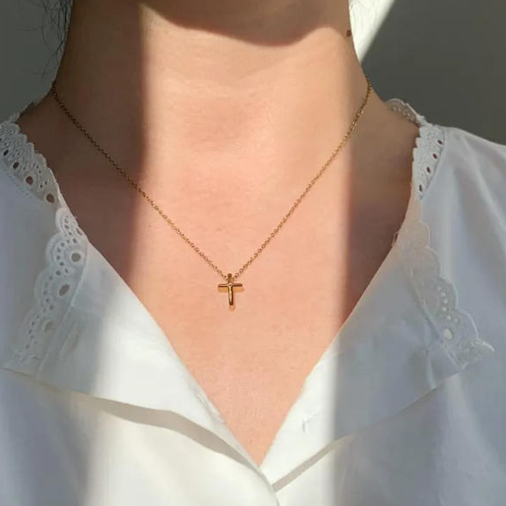 สร้อยคอไม้กางเขนทองคำสุดหรู สร - Cross Pendant Necklace Gold บทวิจารณ์และราคา