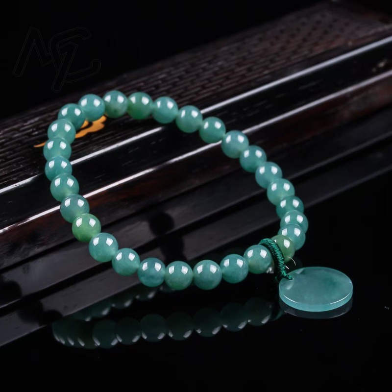 หยกธรรมชาติสีน้ำเงิน ลูกปัดไม่ - Bracelets บทวิจารณ์และราคา