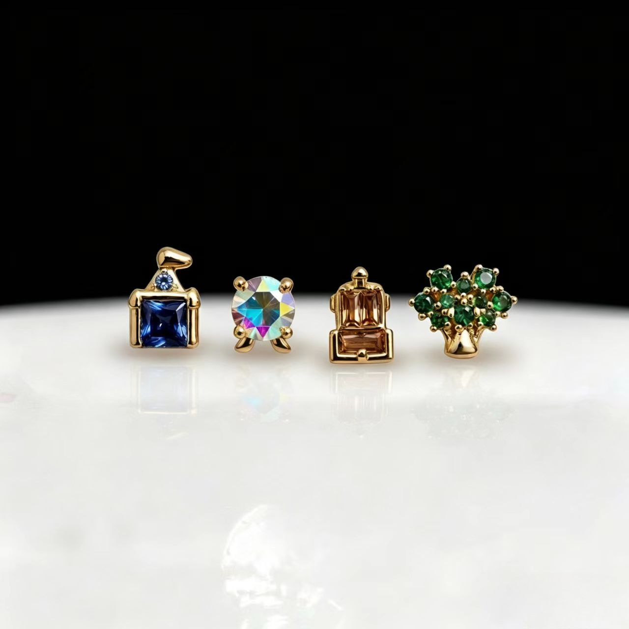 ต่างหูรูปสวนสนุกน่ารักสวยงามแบ - Earrings บทวิจารณ์และราคา