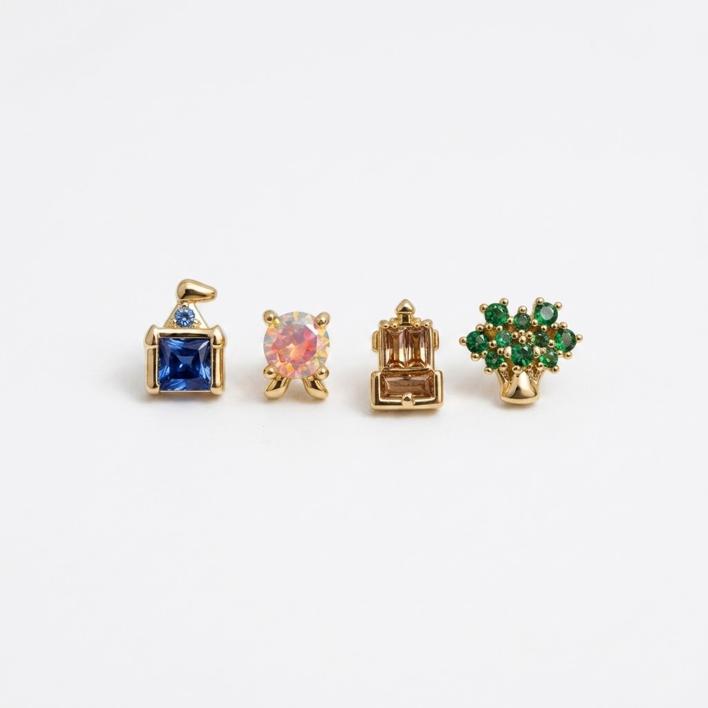 ต่างหูรูปสวนสนุกน่ารักสวยงามแบ - Earrings บทวิจารณ์และราคา