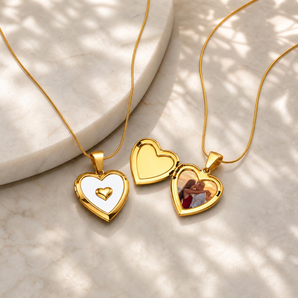 สร้อยคอจี้รูปหัวใจที่สามารถใส่ - Heart Locket Necklace Photo บทวิจารณ์และราคา