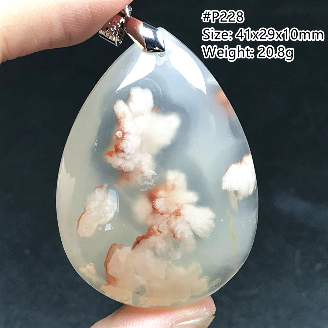 เชอร์รี่ธรรมชาติ Agate สร้อยคอ - Crystal Pendant Necklace Natural Stone บทวิจารณ์และราคา