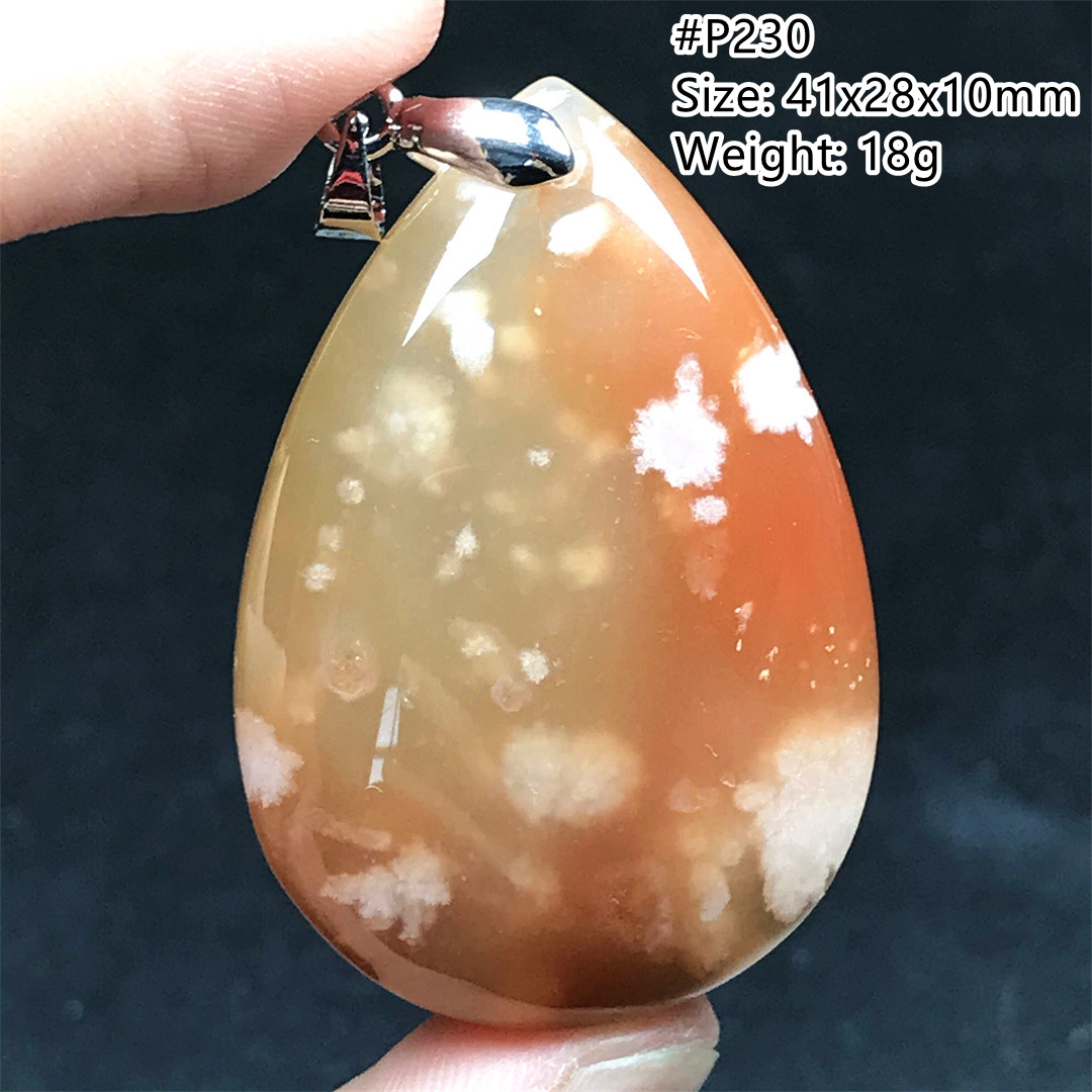 เชอร์รี่ธรรมชาติ Agate สร้อยคอ - Crystal Pendant Necklace Natural Stone บทวิจารณ์และราคา