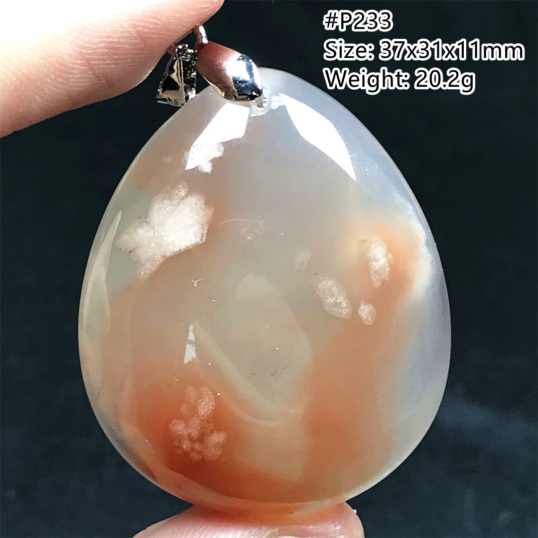 เชอร์รี่ธรรมชาติ Agate สร้อยคอ - Crystal Pendant Necklace Natural Stone บทวิจารณ์และราคา