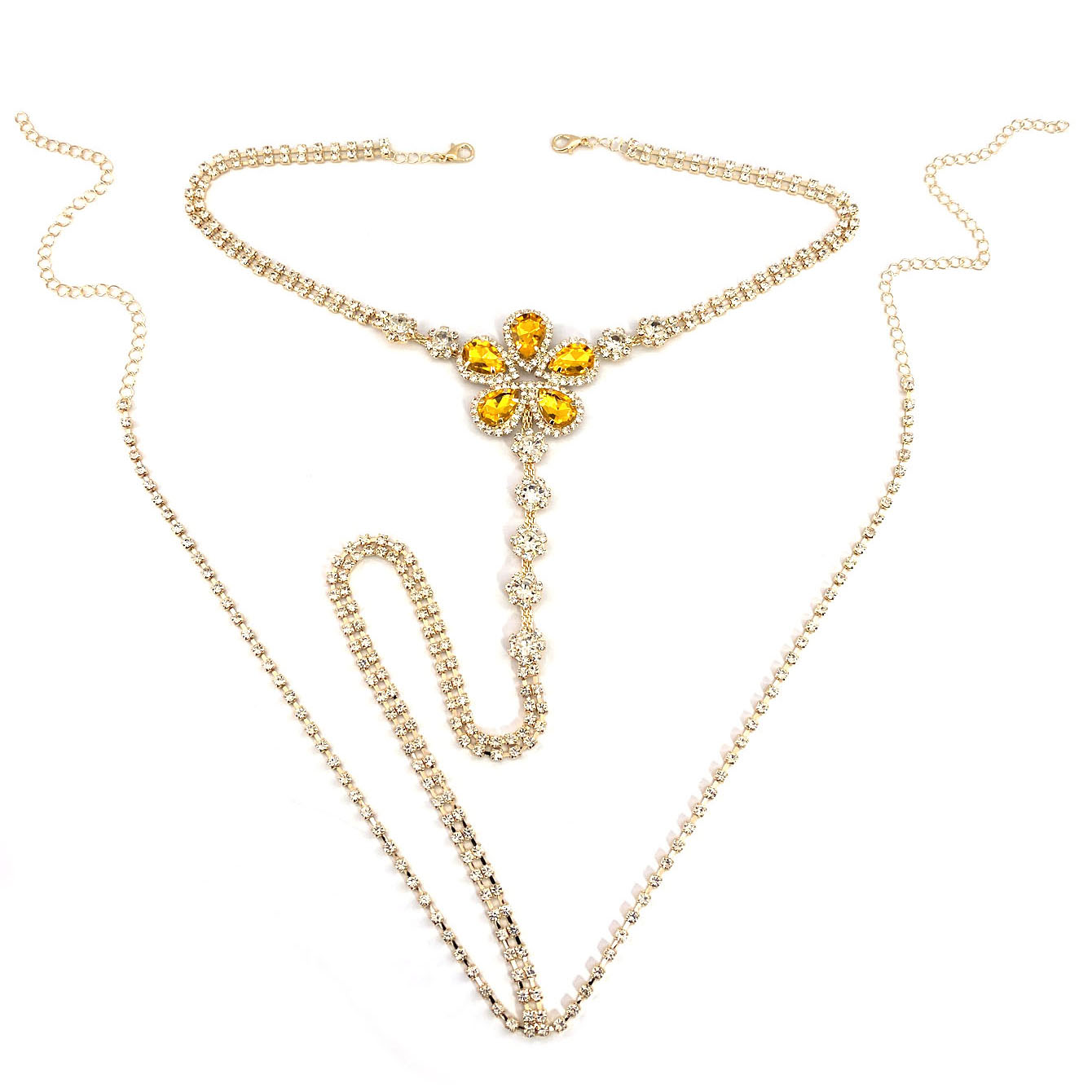 ชุดสายหนังประดับพลอยเทียมรูปดอ - Body Jewelry บทวิจารณ์และราคา