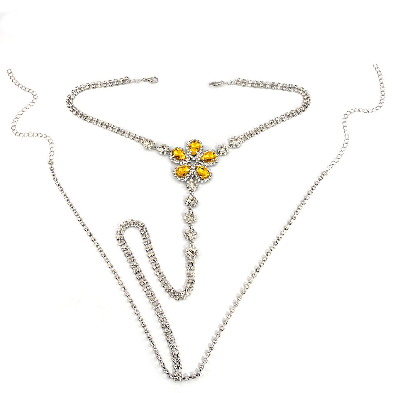 ชุดสายหนังประดับพลอยเทียมรูปดอ - Body Jewelry บทวิจารณ์และราคา