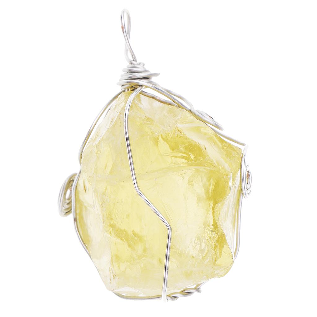 จี้ซิทริน สร้อยคอคริสตัลสีเหลื - Crystal Pendant Necklace Natural Stone บทวิจารณ์และราคา