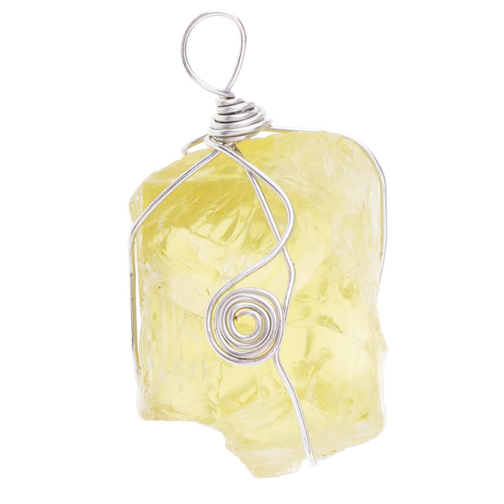 จี้ซิทริน สร้อยคอคริสตัลสีเหลื - Crystal Pendant Necklace Natural Stone บทวิจารณ์และราคา