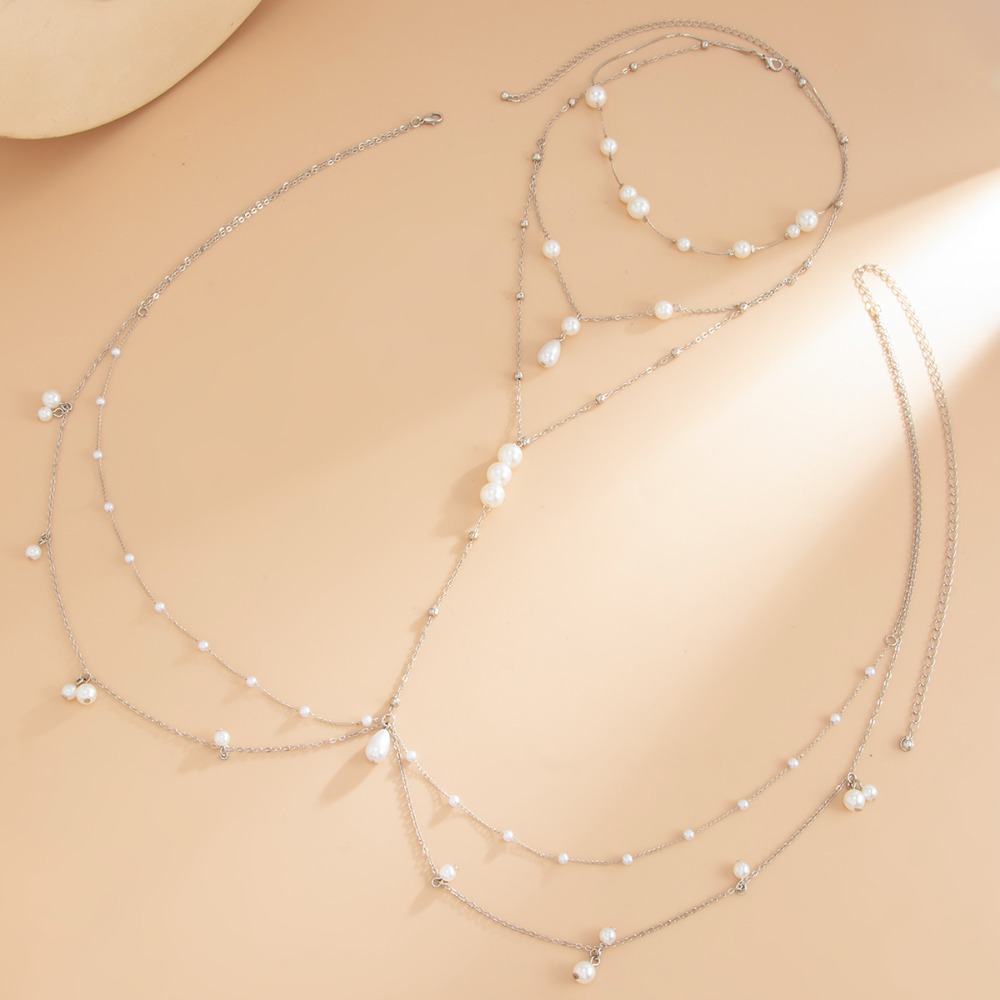 สร้อยคอไข่มุกเทียมหลายชั้น สร้ - Body Jewelry บทวิจารณ์และราคา