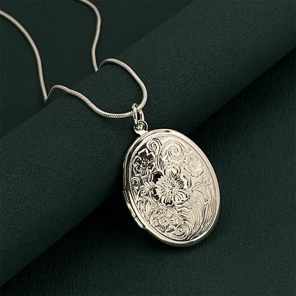 สร้อยคองูเงิน 925 จี้กรอบรูปวง - 925 Sterling Silver Chain Necklace Men บทวิจารณ์และราคา